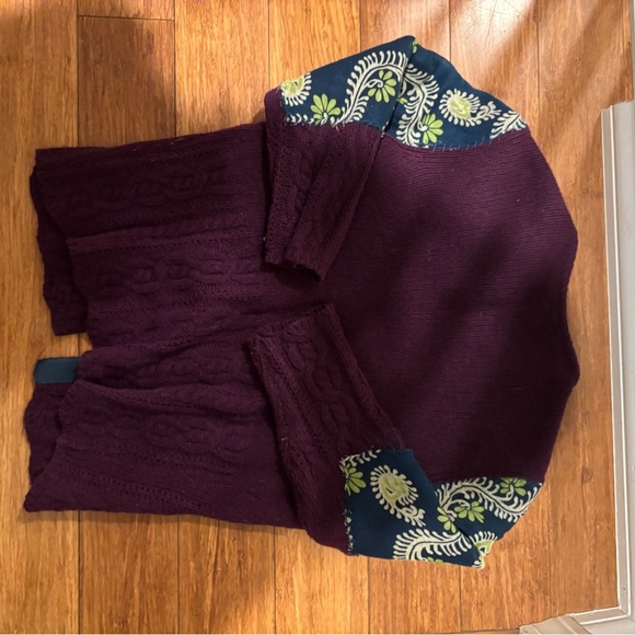 Purple and Blue Patterned Women's Sweater - Picture 4 of 5